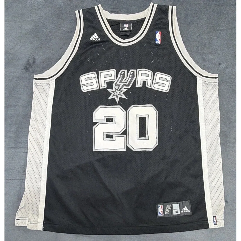 Vintage Manu Ginobili San Antonio Spurs Reebok NBA Stitched Jersey Sz. XL EUC